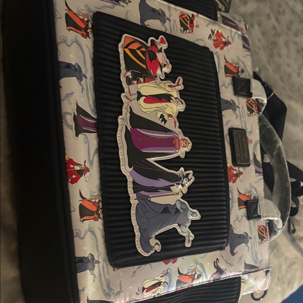 Loungefly Black and White Villains Tote